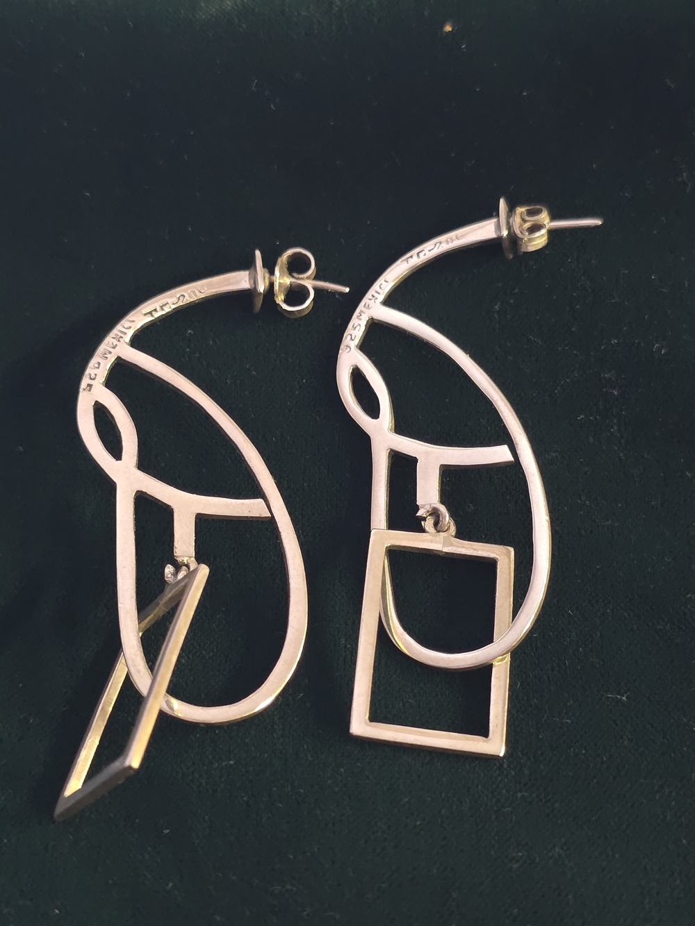 RARE Stamped Sterling Silver Erika Hult DeCorral Earrings.